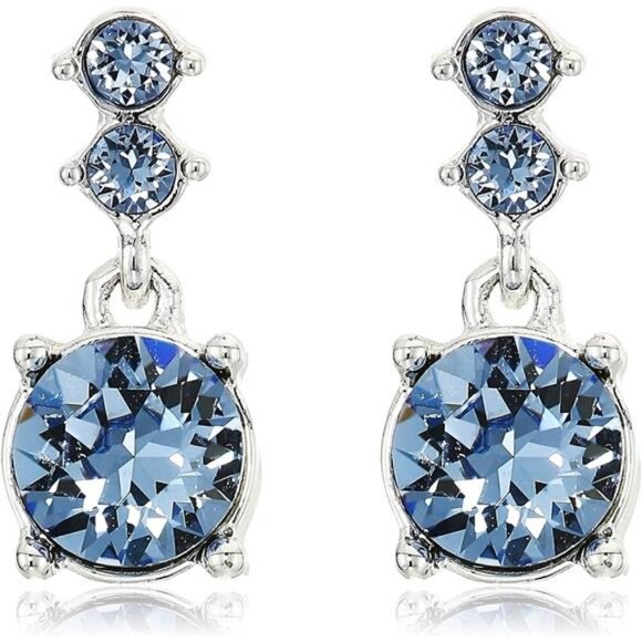 Nine West Women's Purple Necklace Earring Set Silver Tone - Picture 3 of 6